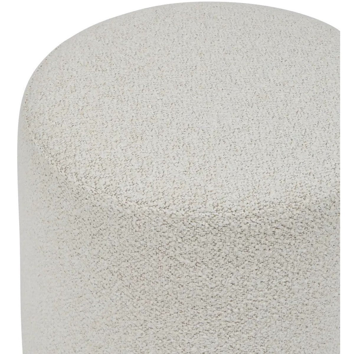 Atmosphera Poef om te zitten - Nesky Boucle - stof/hout - wit - D41 x H45 cm - extra zitplaatsen - stoelen