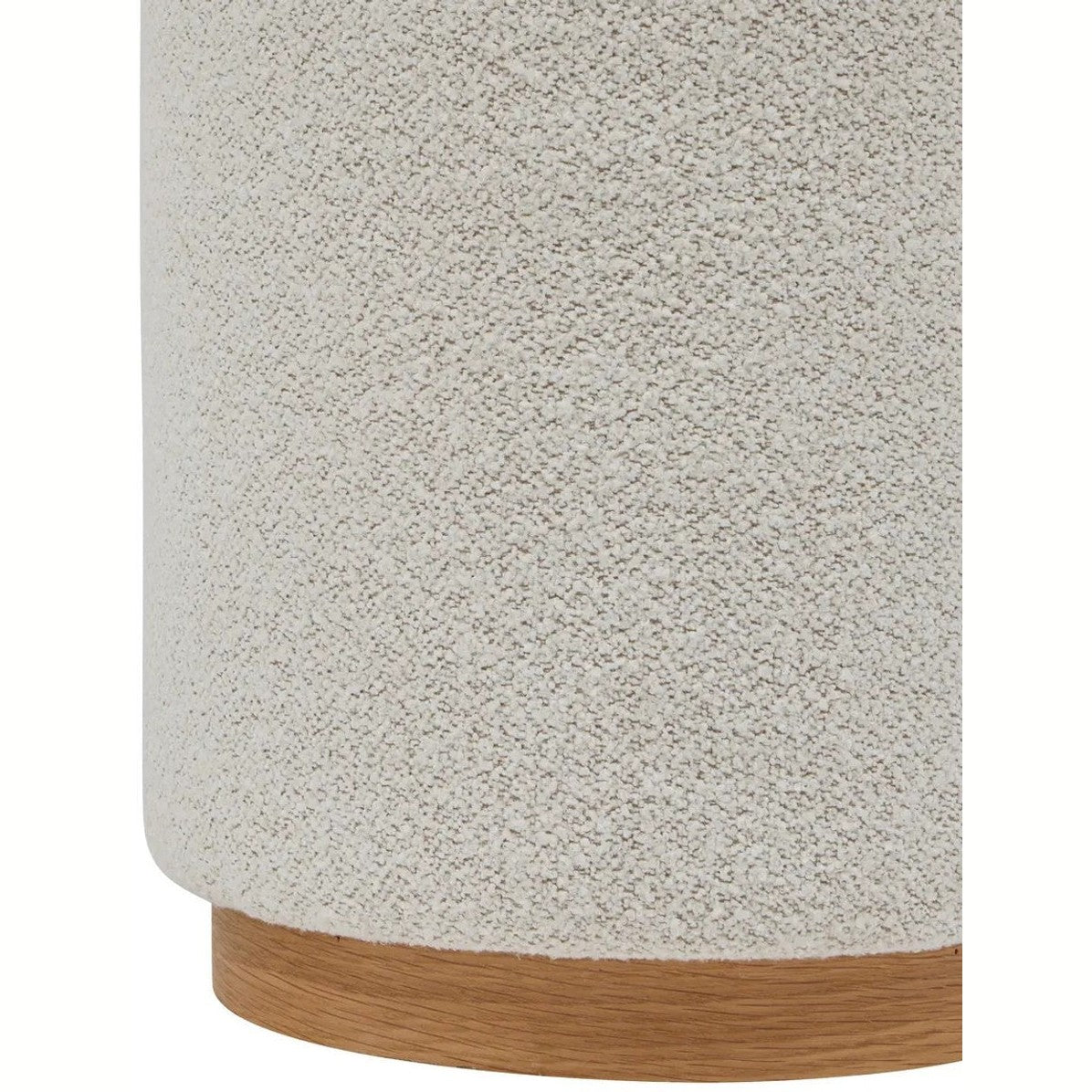 Atmosphera Poef om te zitten - Nesky Boucle - stof/hout - wit - D41 x H45 cm - extra zitplaatsen - stoelen