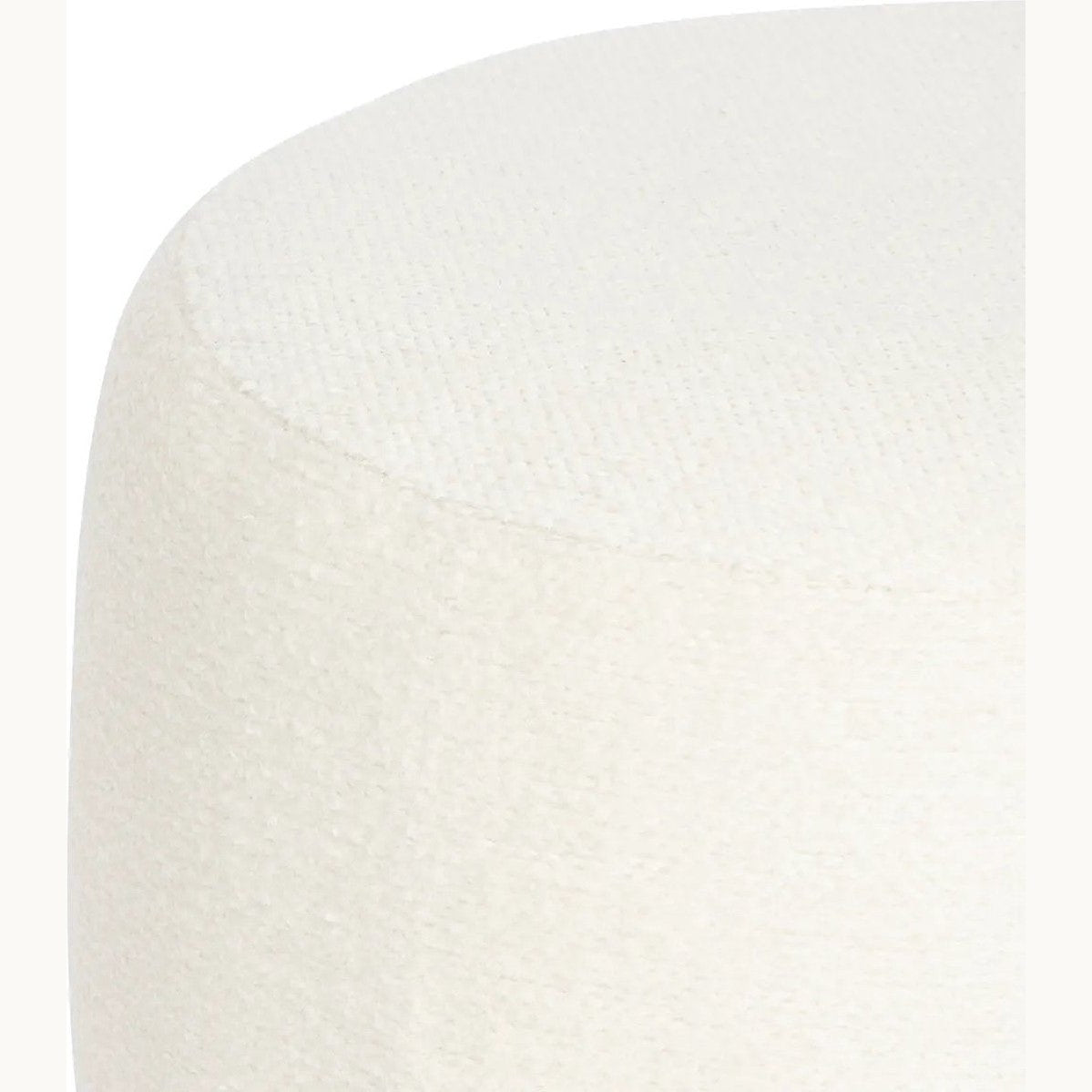 Atmosphera Poef om te zitten Perfect Seat - stof/hout - wit - 40x40 cm - bijzet stoeltjes