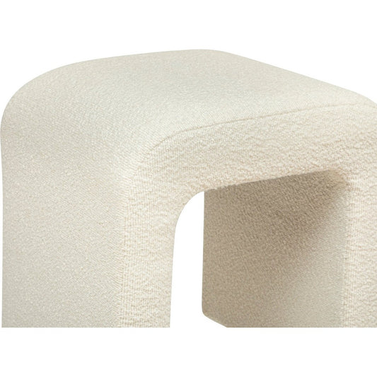 Atmosphera Sevi Poef - Bouclé - Wit