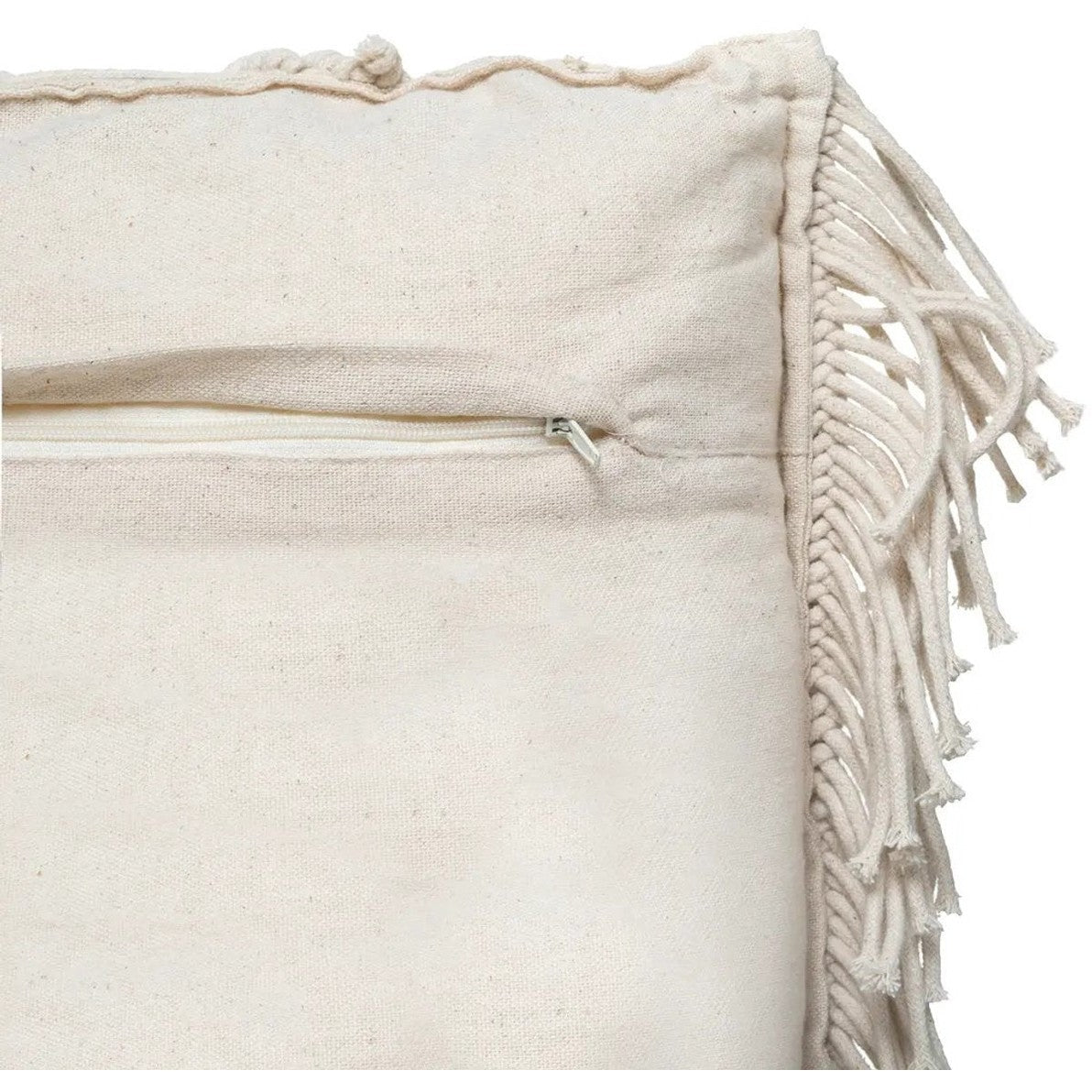 Atmosphera Sierkussen Macrame Ibiza voor binnen - 2x - ivoor wit - 30 x 50 cm - katoen/polyester