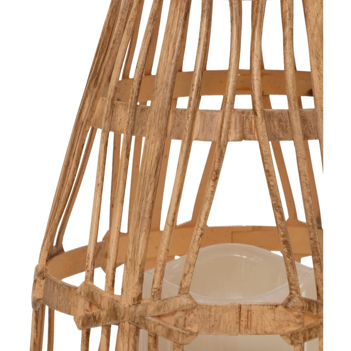 Atmosphera Solar tuin lantaarn - naturel - rotan kunststof - 16 x 23 cm - buiten - Led kaars licht