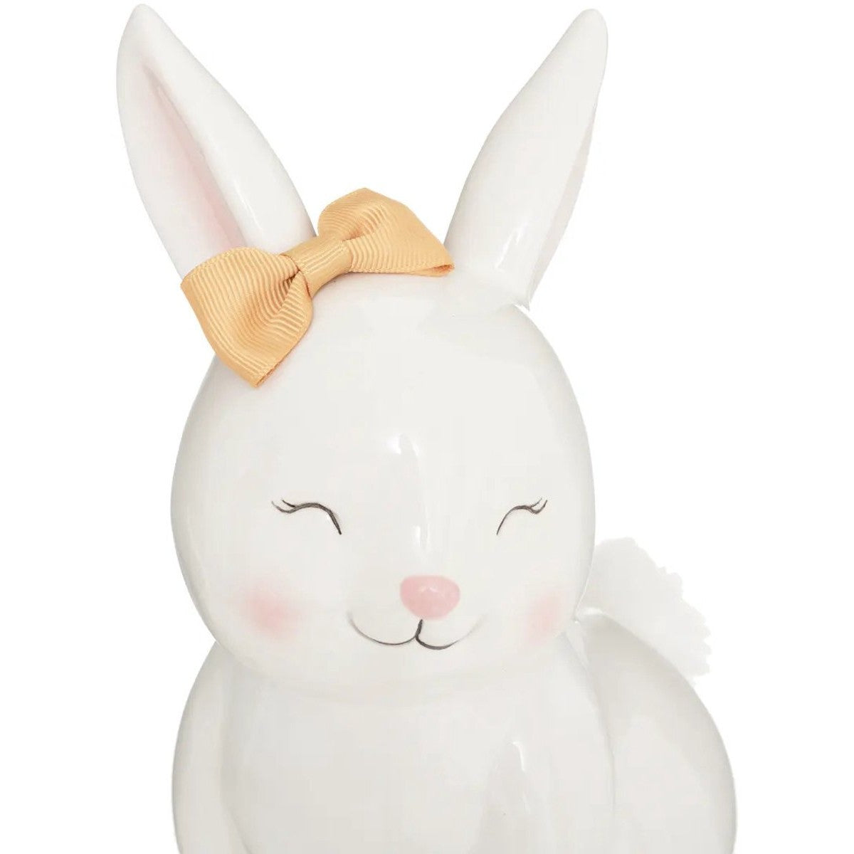 Atmosphera Spaarpot voor kinderen - konijntje - keramiek - wit - 14 x 22 cm - met dop