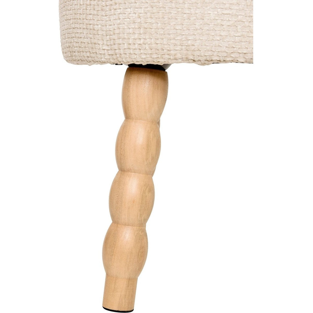 Atmosphera Spolo Velvet Poef - Ø38xH39cm - Wit