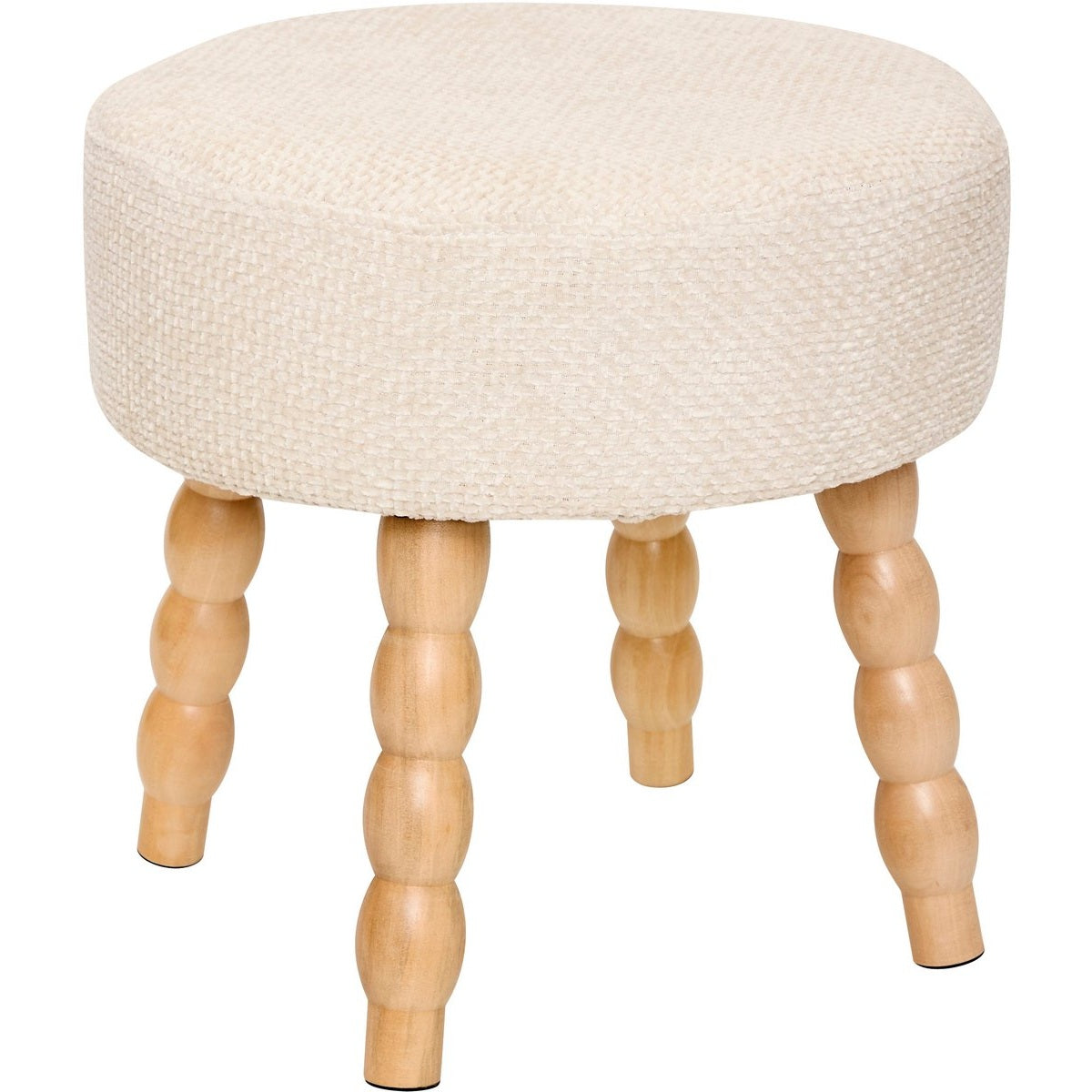 Atmosphera Spolo Velvet Poef - Ø38xH39cm - Wit