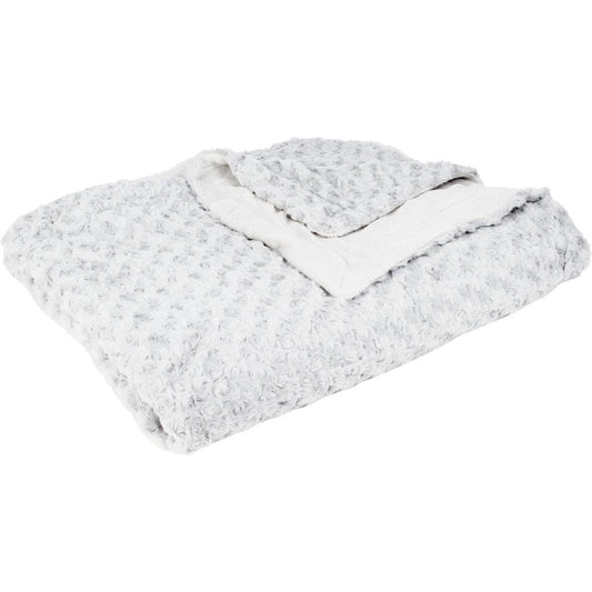 Atmosphera Sprei/deken/plaid - zilvergrijs - polyester - 230 x 180 cm - geknoopt motief