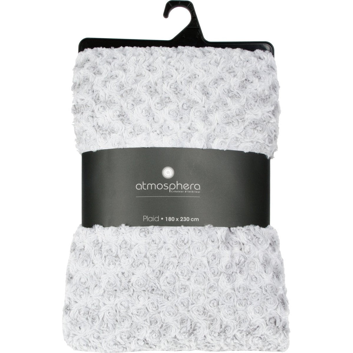 Atmosphera Sprei/deken/plaid - zilvergrijs - polyester - 230 x 180 cm - geknoopt motief