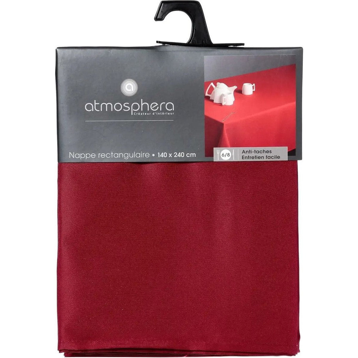 Atmosphera Tafelkleed - 240 x 140 cm - rood - Eettafel tafellakens - polyester