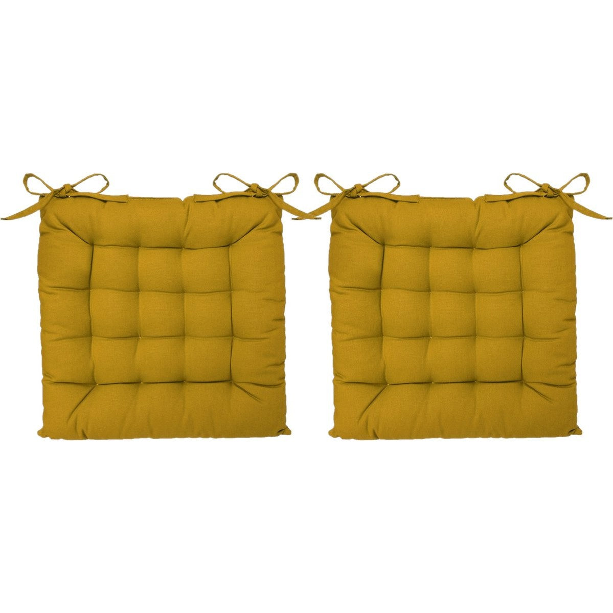 Atmosphera Tuintoelkussen - 4x - oker geel - katoen - 38 x 6 cm - zitkussen