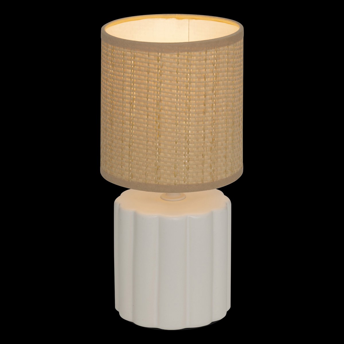 Atmosphera Tylia Tafellamp - Ø13xH26cm - Beige/Wit