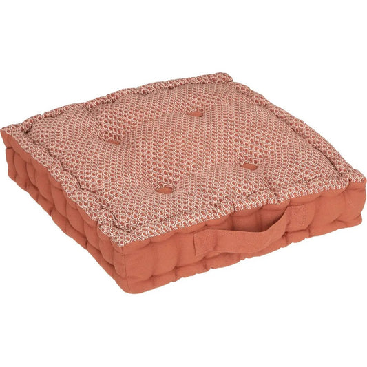 Atmosphera Vloerkussen Square - steenrood - katoen - 40 x 40 x 8 cm - Extra dik grond zitkussen/matraskussen