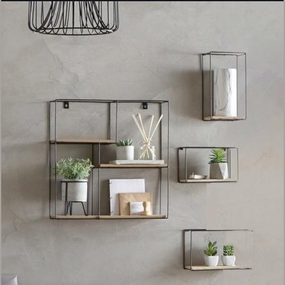 Atmosphera Wandplanken set van 4 - wandrek - wandbox - grote set wandrekjes