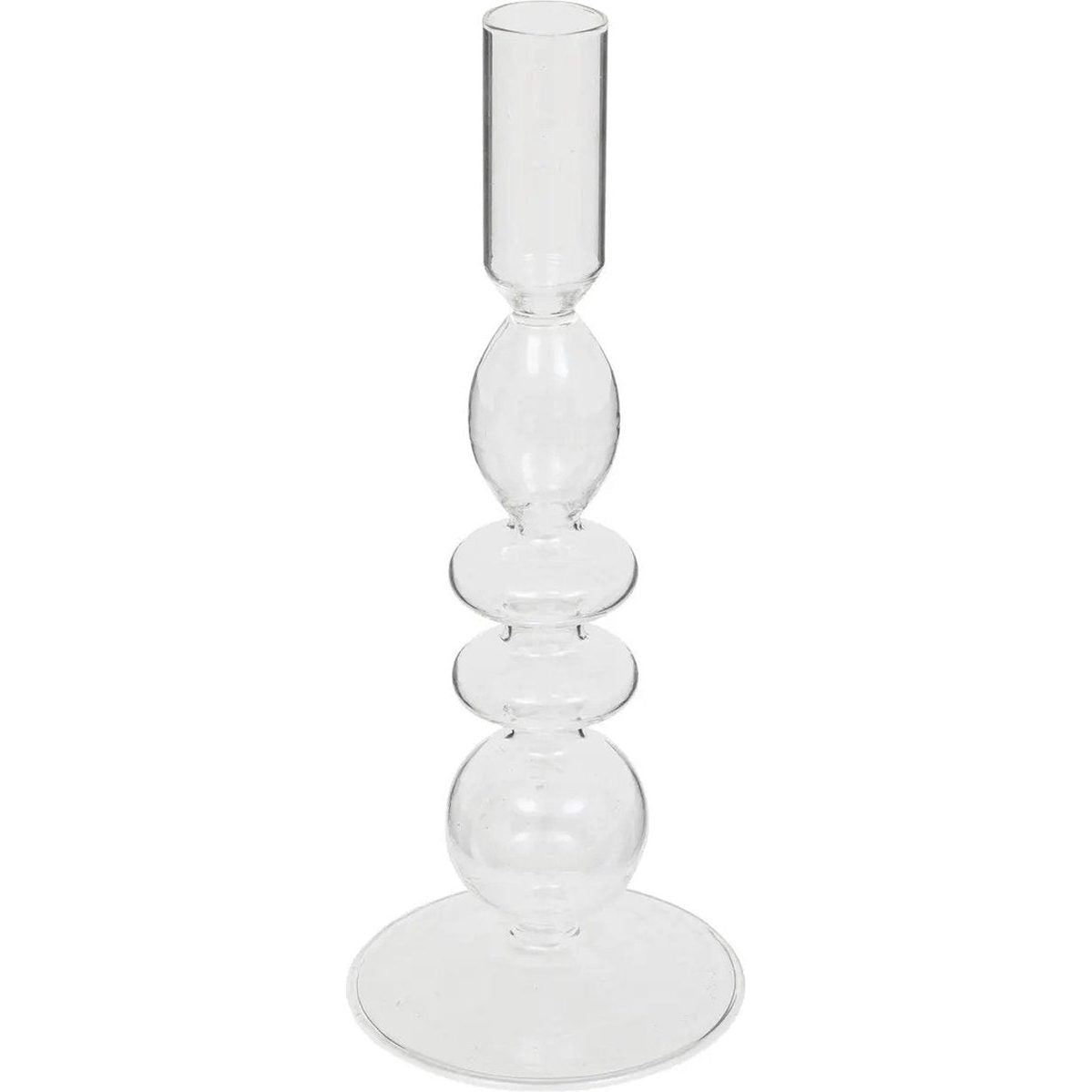 Atmosphera kaarsen kandelaar Murano - glas - dinerkaarsen - transparant - D9 x H22 cm