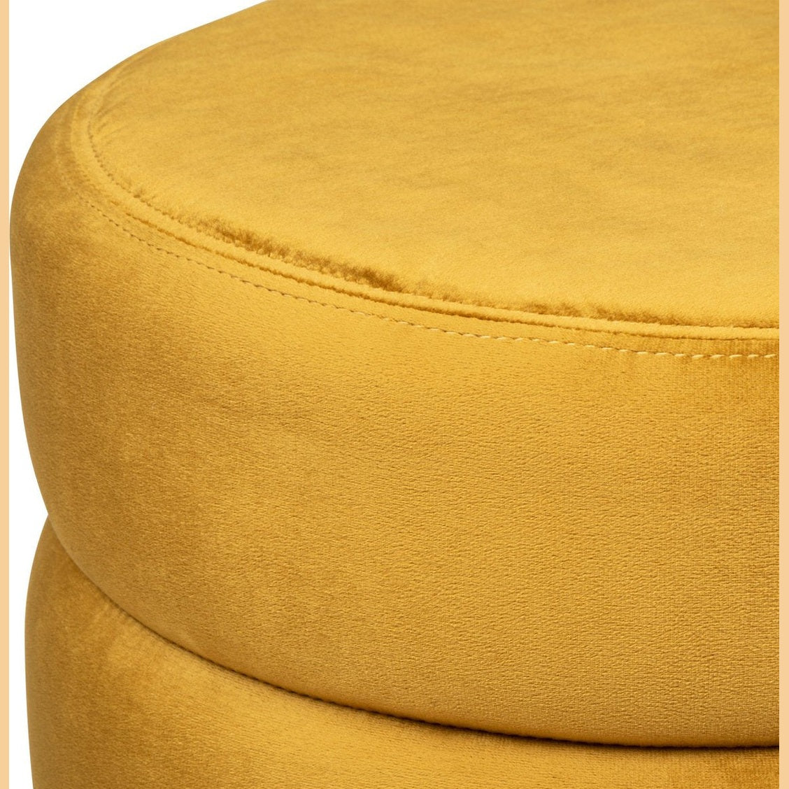 Atmosphera luxe poef velvet Sinan - Oker - H40 cm - Velours - Fluweel - Voetsteun