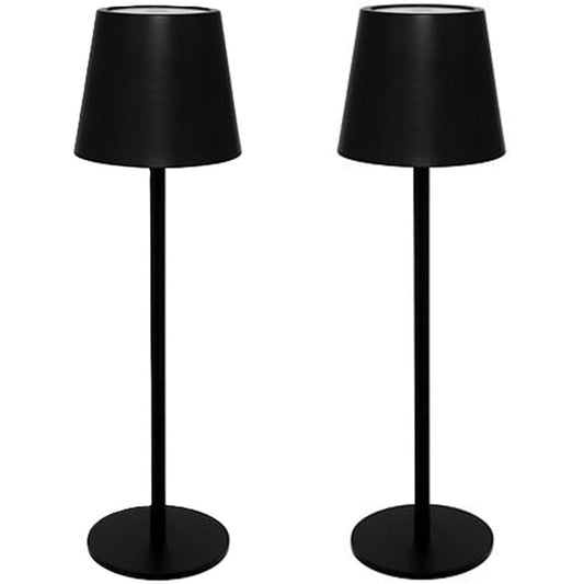 Atmosphera portable tafellamp Cody - 2x - zwart - draadloos/oplaadbaar - binnen/buiten - aanraaksensor