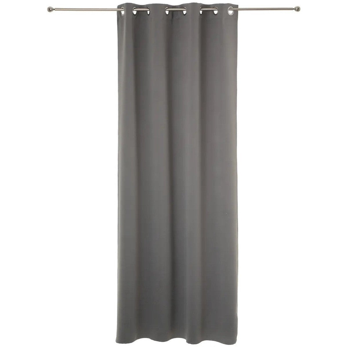 Atmosphera verduisterende gordijnen - set 2x stuks - B135 x L240 cm - grijs - geplooid - met ringen - kant en klaar
