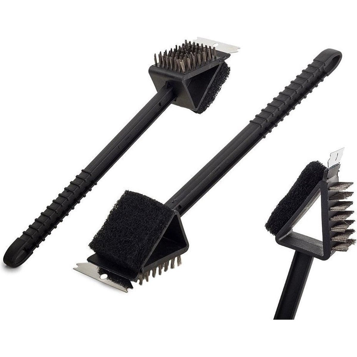 BBQ Barbecue Borstel met schraper en spons 3-in-1