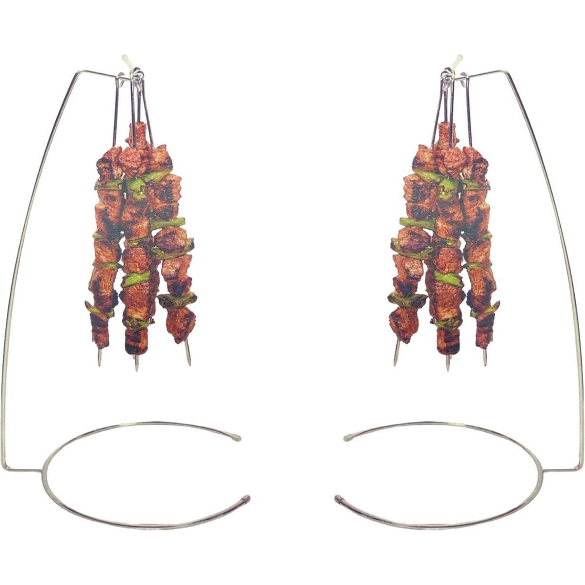 BBQ Grill2 Spiezen Houders met 10 Spiezen - Barbeque Spies Houder - Grill - Kebab - Sate Pennen - Vleespennen - Spiezen