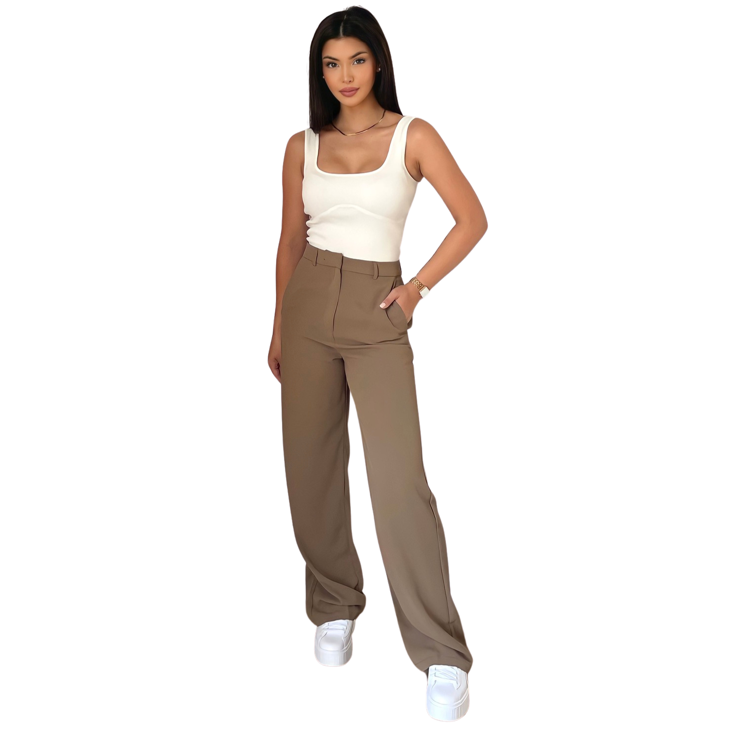 Basic Wide Leg - Taupe - MODESTNOVA