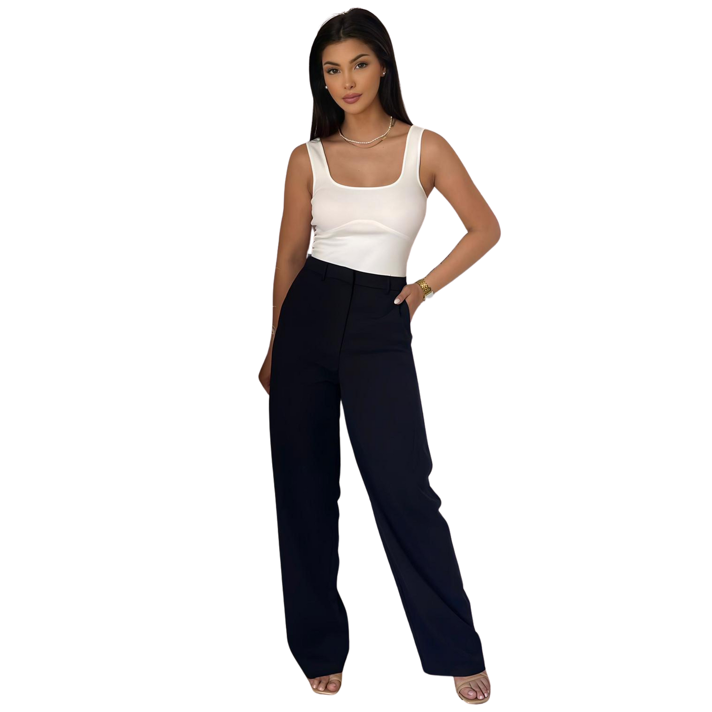 Basic Wide Leg - Zwart - MODESTNOVA