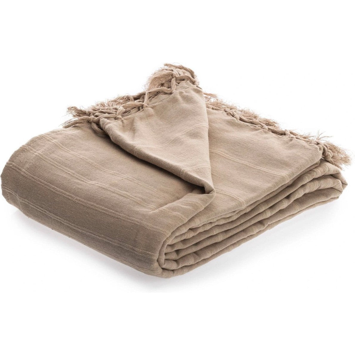 Bedsprei katoen beige taupe 230 x 250 cm | Sprei 2 persoons