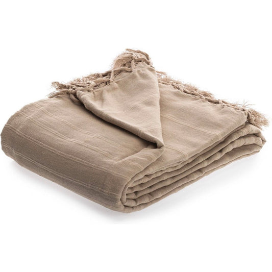 Bedsprei katoen beige taupe 230 x 250 cm | Sprei 2 persoons