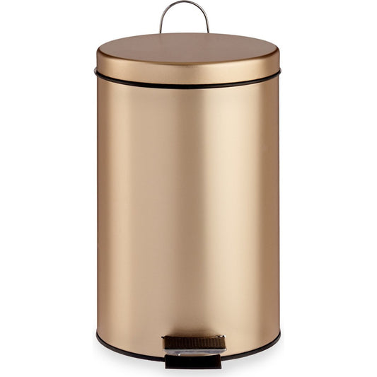 Berilo Pedaalemmer/vuilnisbak - goud kleurig - metaal - 12 liter inhoud