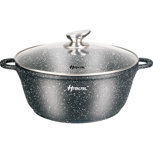 Braadpan - Bakpan - Soeppan - Ø 40 cm - 19.5 Liter Kookpan Met Glazen Deksel - Oven Bestendig - Antiaanbaklaag - Aluminium - Zwart