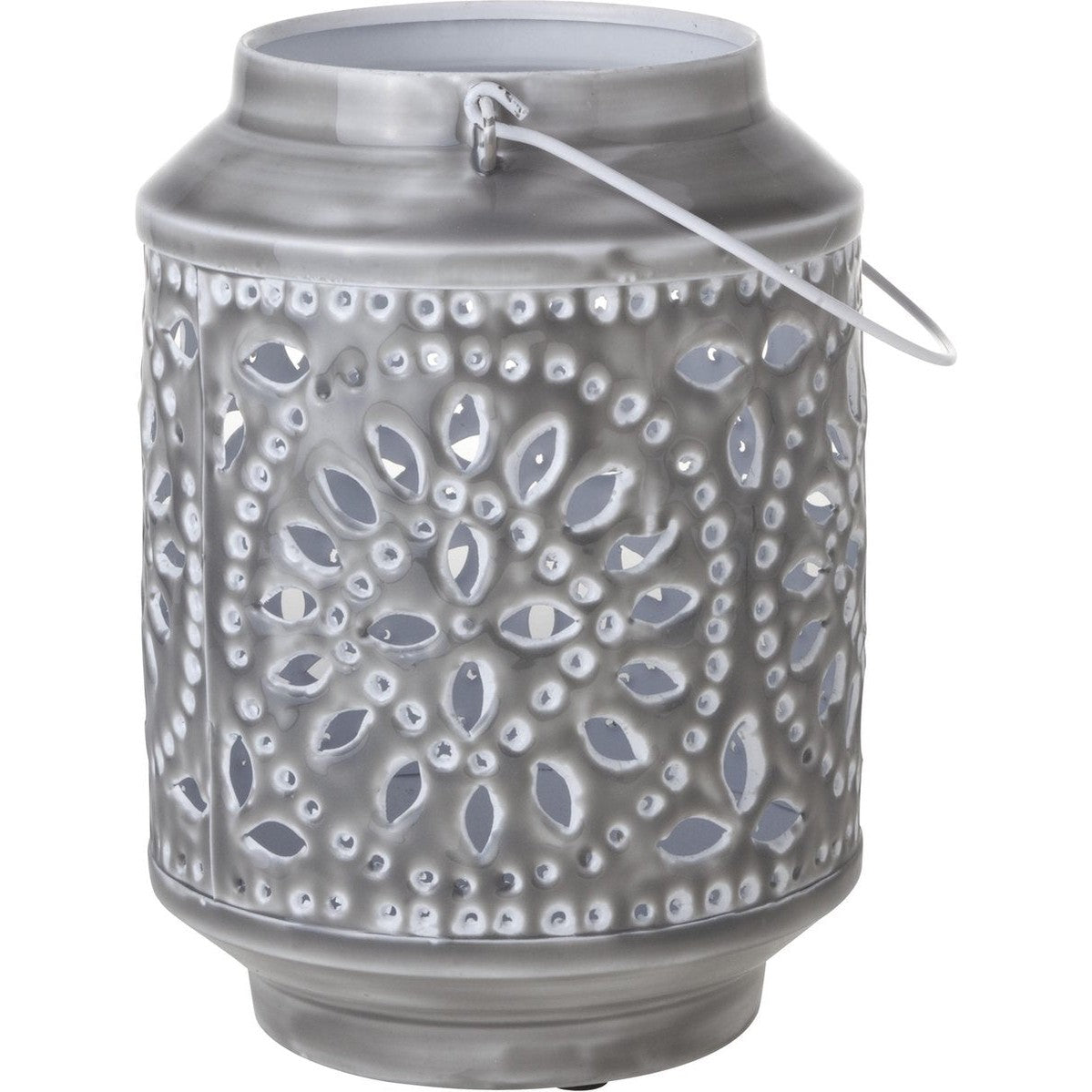 Cosy&Trendy Windlicht - Metaal - 18 cm x 18 cm x 24 cm - Grijs