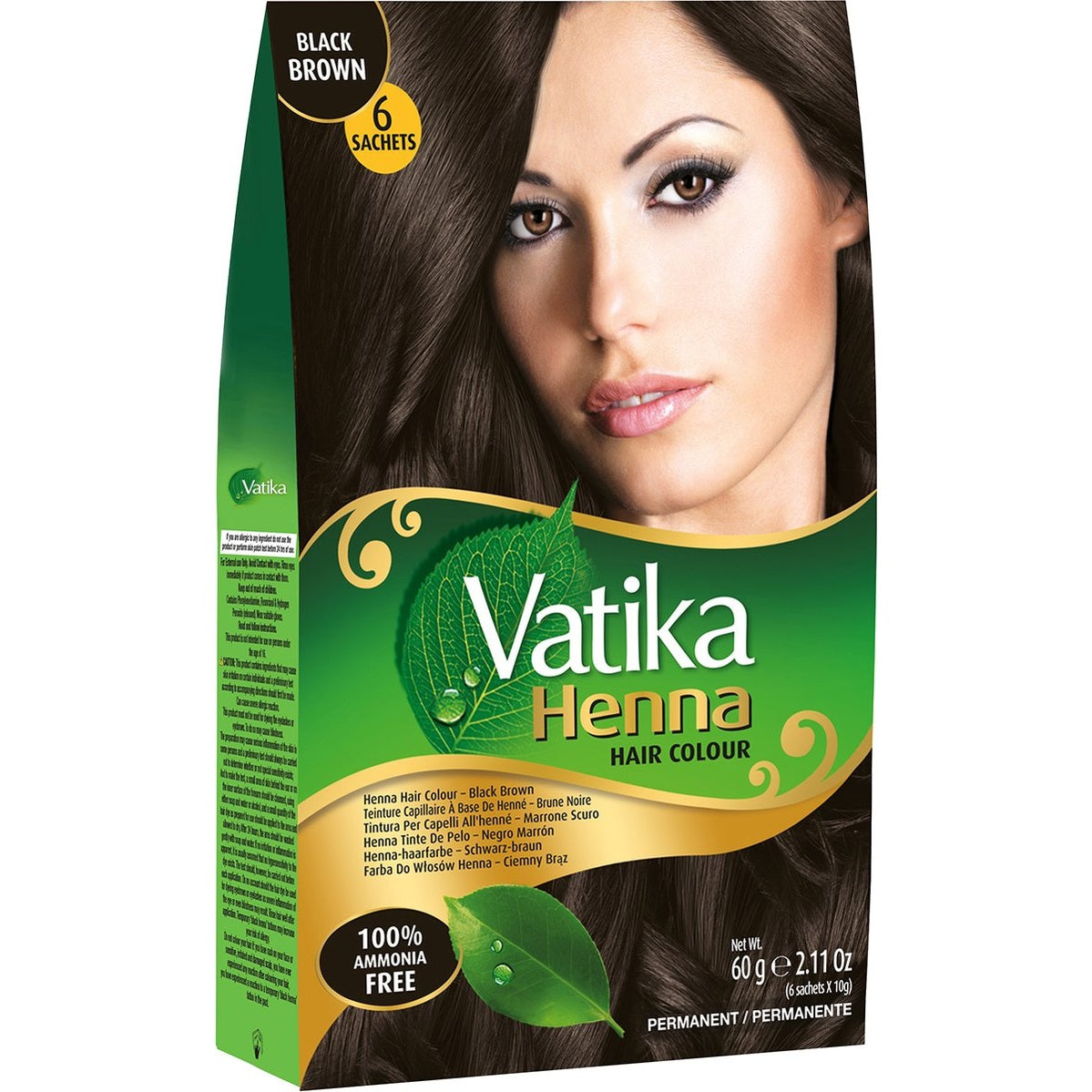Dabur Vatika Henna Hair Color 6x10 gr - Black Brown