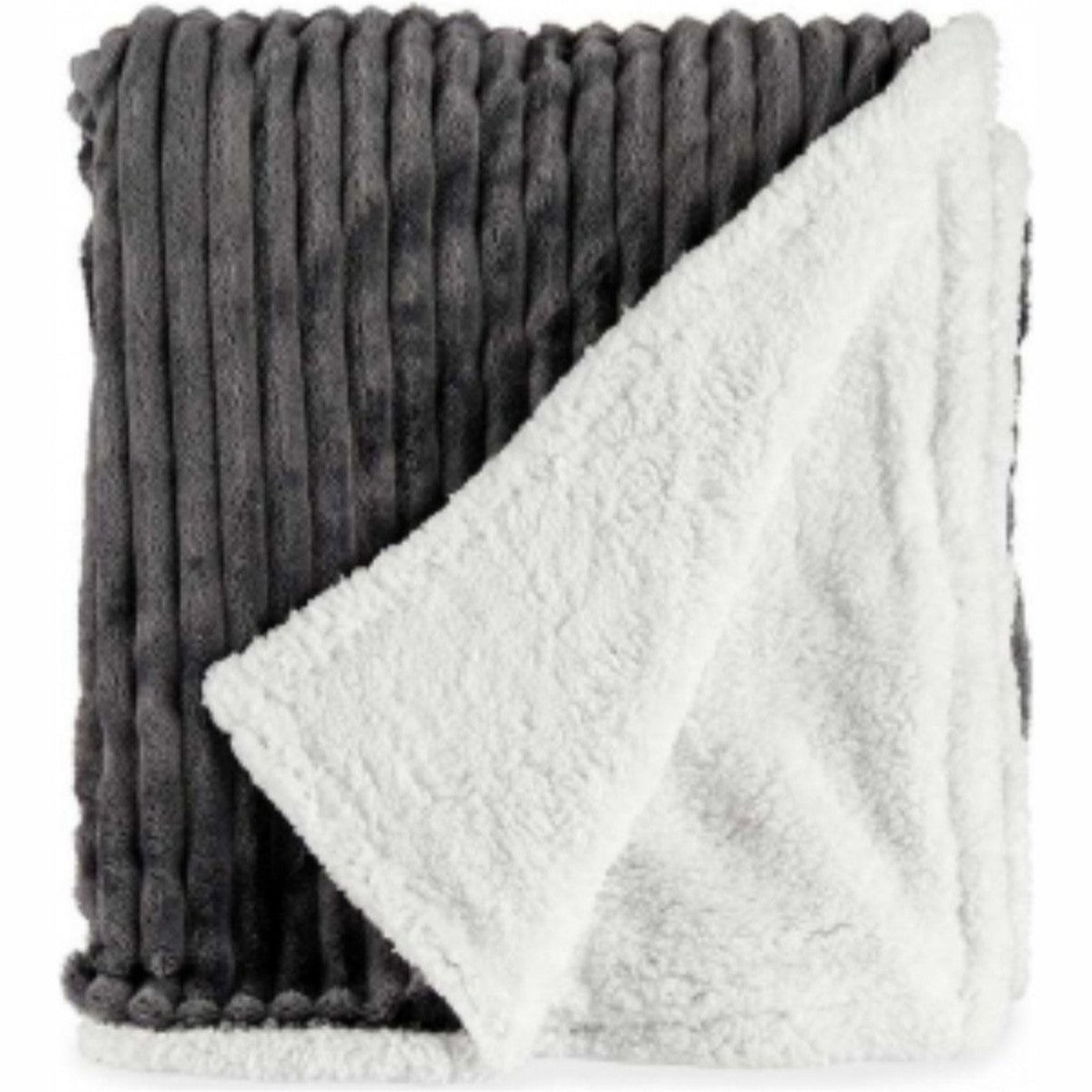 Deken Donker grijs Corduroy (150 x 200 cm)