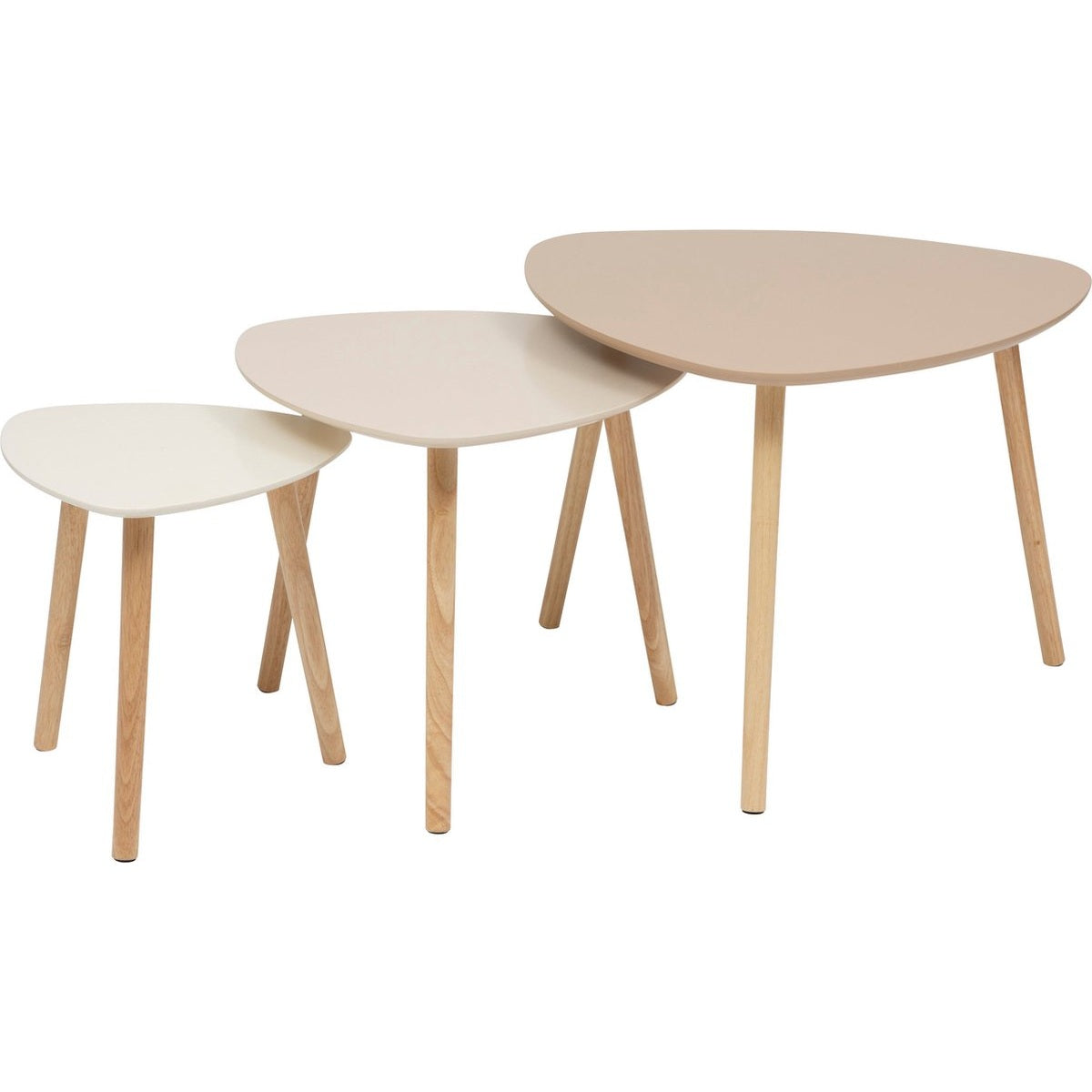 Design Atmosphera Miléo - Set van 3 bijzettafels - Beige