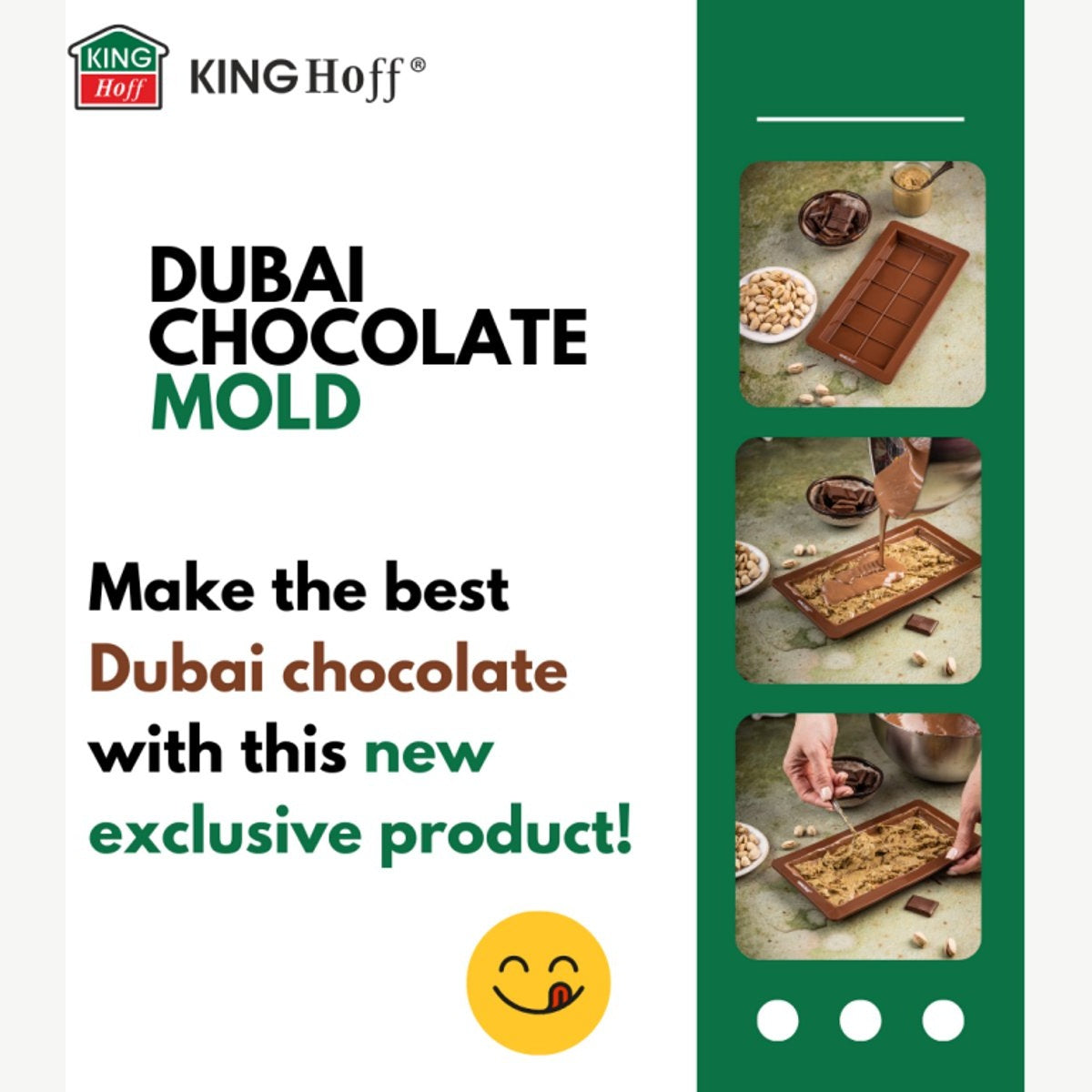 Dubai Chocolate Siliconen Chocoladevorm - Siliconen Vorm 25×13,5 cm - Dubai Reep, Bakvorm, Candy Bar