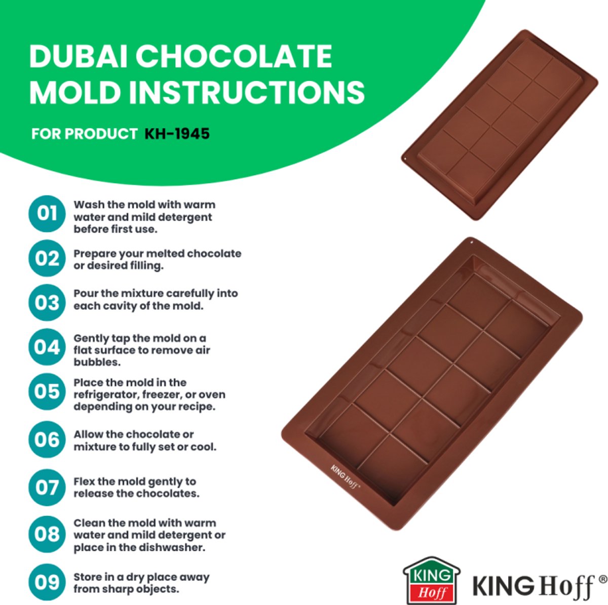 Dubai Chocolate Siliconen Chocoladevorm - Siliconen Vorm 25×13,5 cm - Dubai Reep, Bakvorm, Candy Bar