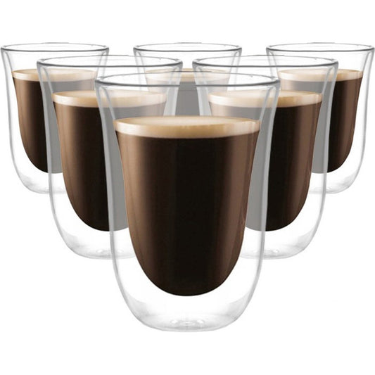 Dubbelwandige Glazen - 270 ml - Set van 6 - Koffieglazen - Theeglas - Cappuccino Glazen - Latte Macchiato Glazen
