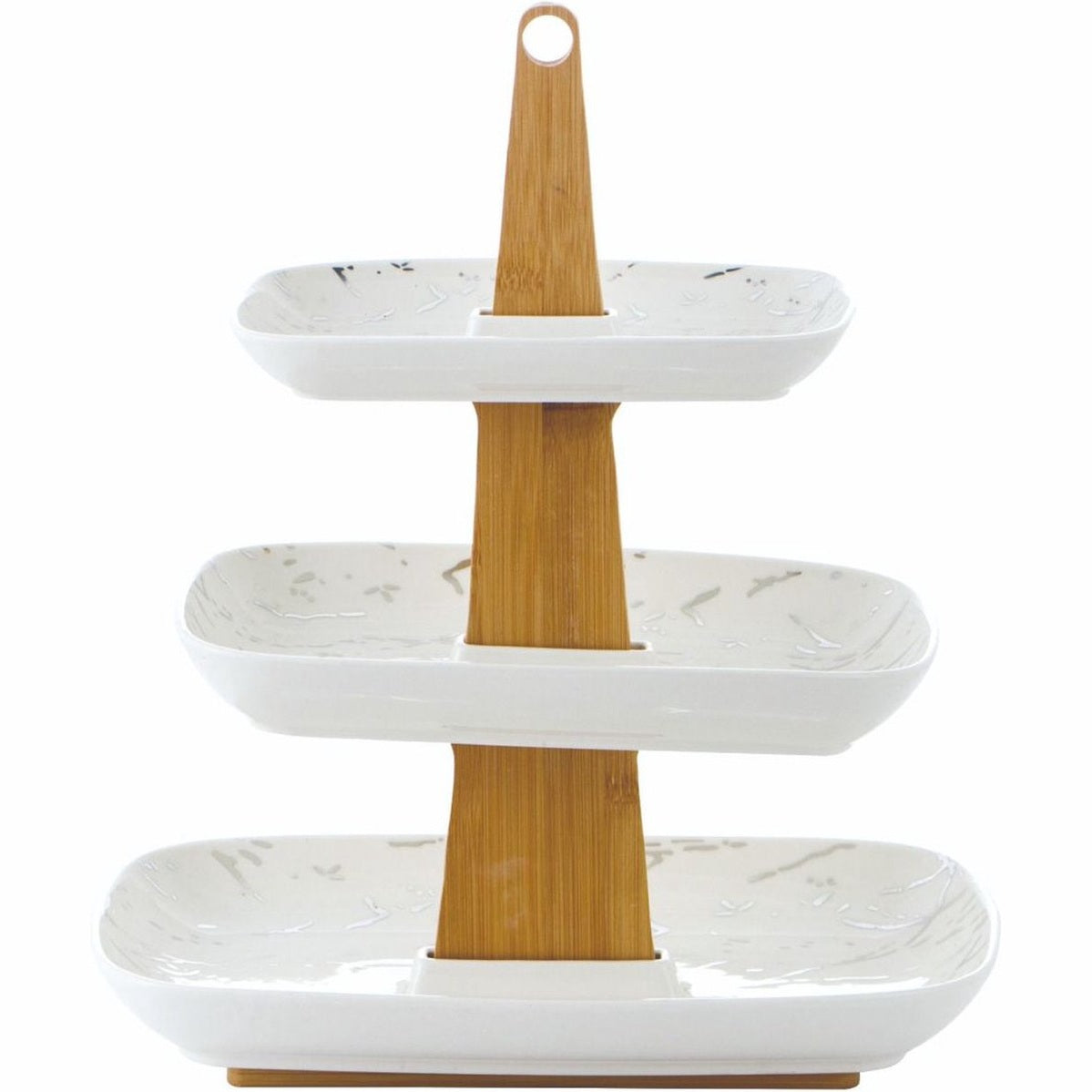 Etagere Porselein marmerlook 3 delige - Wit