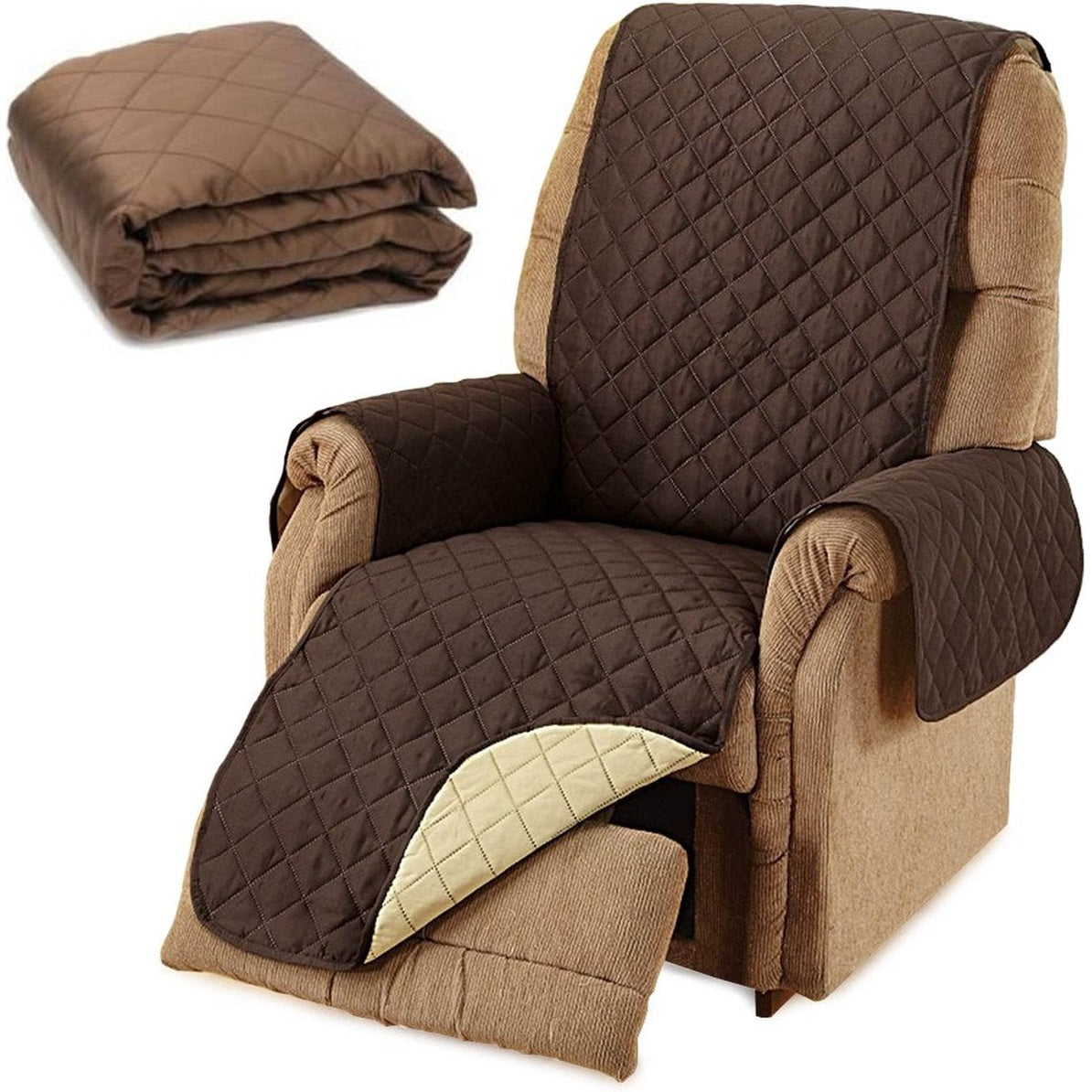 Fauteuilbeschermer - Stoelhoes - Dubbelzijdig - Bruin