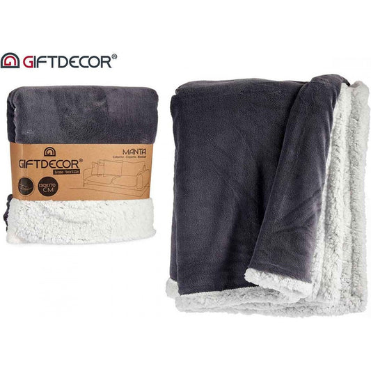 Fleece Deken Grijs Wit (130 x 170 cm)