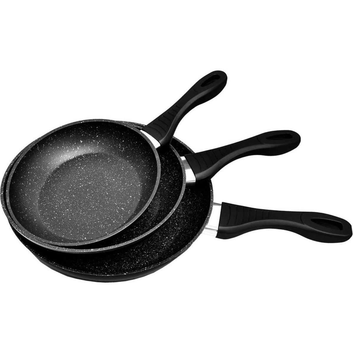 Forged Hardened Aluminium - Inductie Koekenpannenset - 3 delig - Hard Marble aantiaanbaklaag - Ø 20, 24 & 28 cm - Braadpan -NICKEL VRIJ