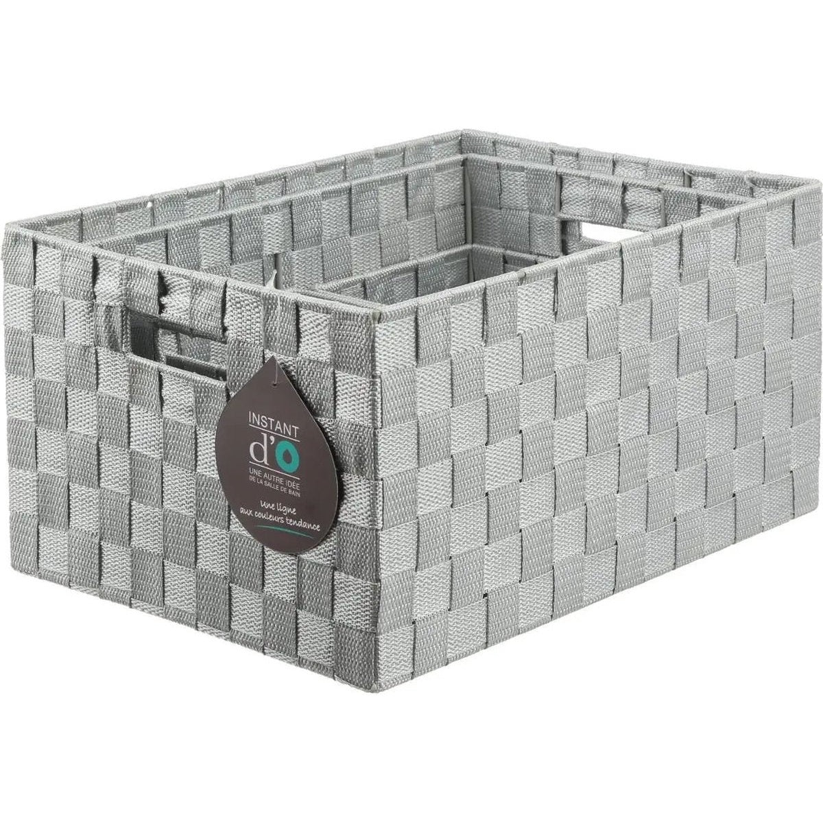 Gevlochten opbergmanden - Set van 4 - polyester - grijs - kast-organisers - opbergen