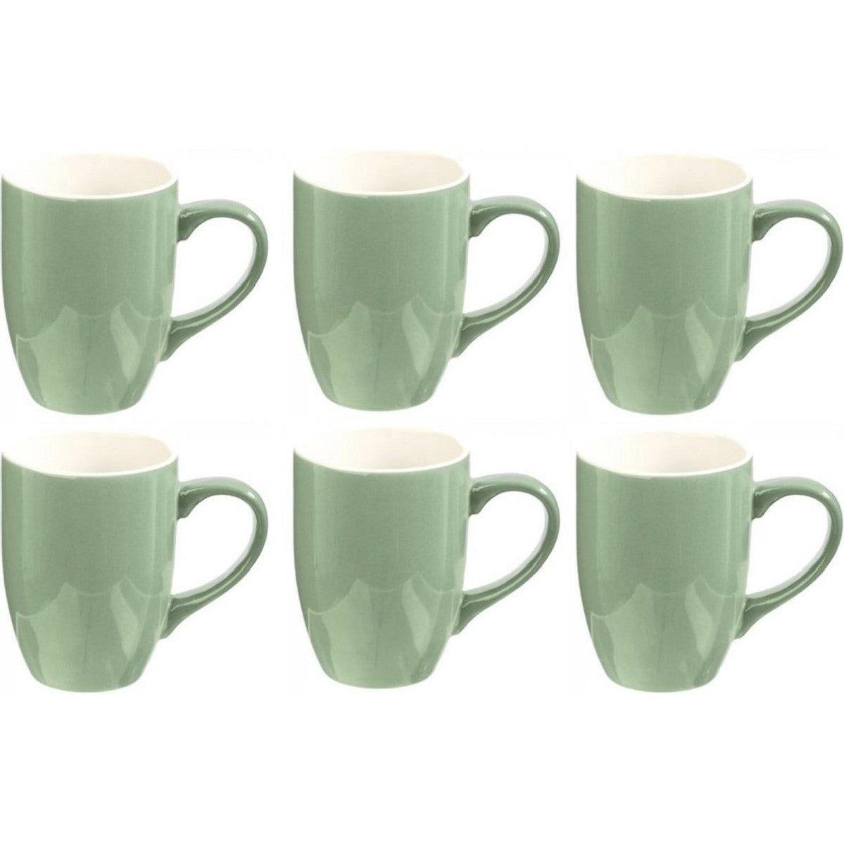 Grote Secret de Gourmet koffie mokken, mint groen, 360 ml, 6 stuks