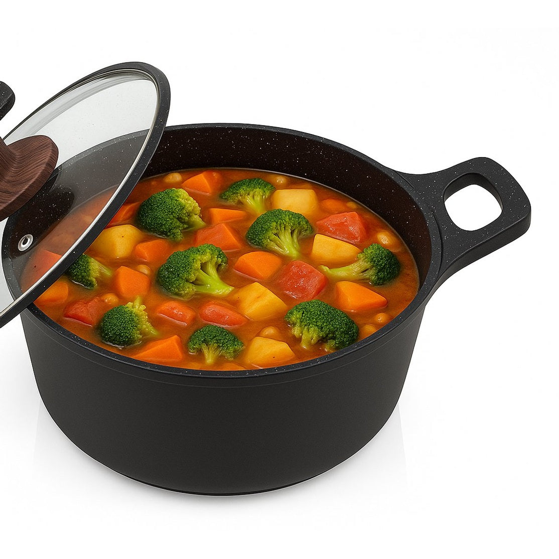 Hakal Gietaluminium Kookpan met Glazen Deksel – 28 cm