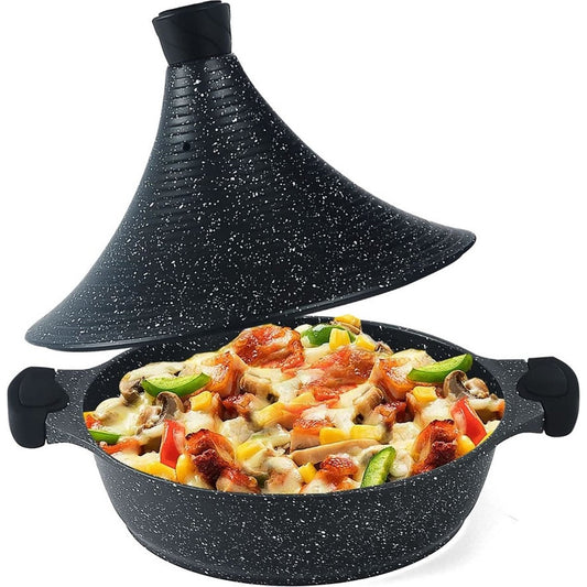 Hakal Tajine Marrakesh XL - Mat zwart 32 cm - geschikt ook voor Inductie