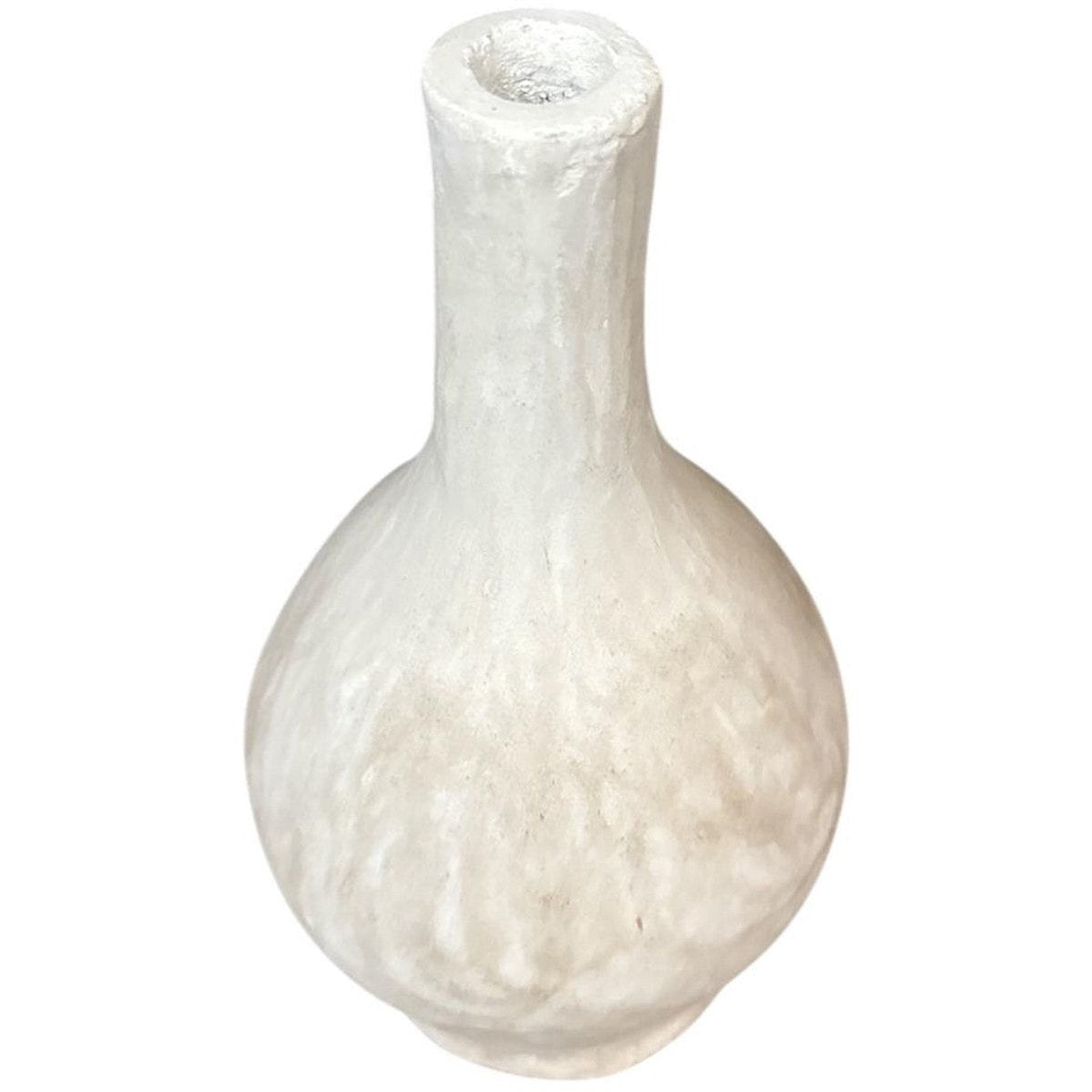 Handgemaakte Witte Keramieken Vaas 32 cm - Mat Aardewerk Vaas - Decoratieve Bloemenvaas - Bloemenhouder -