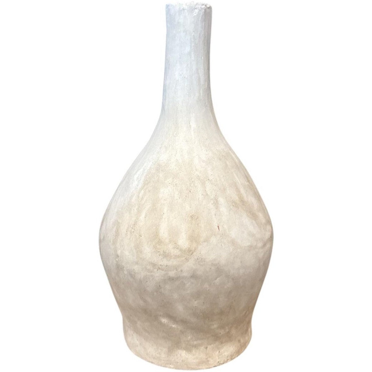 Handgemaakte Witte Keramieken Vaas 32 cm - Mat Aardewerk Vaas - Decoratieve Bloemenvaas - Bloemenhouder -