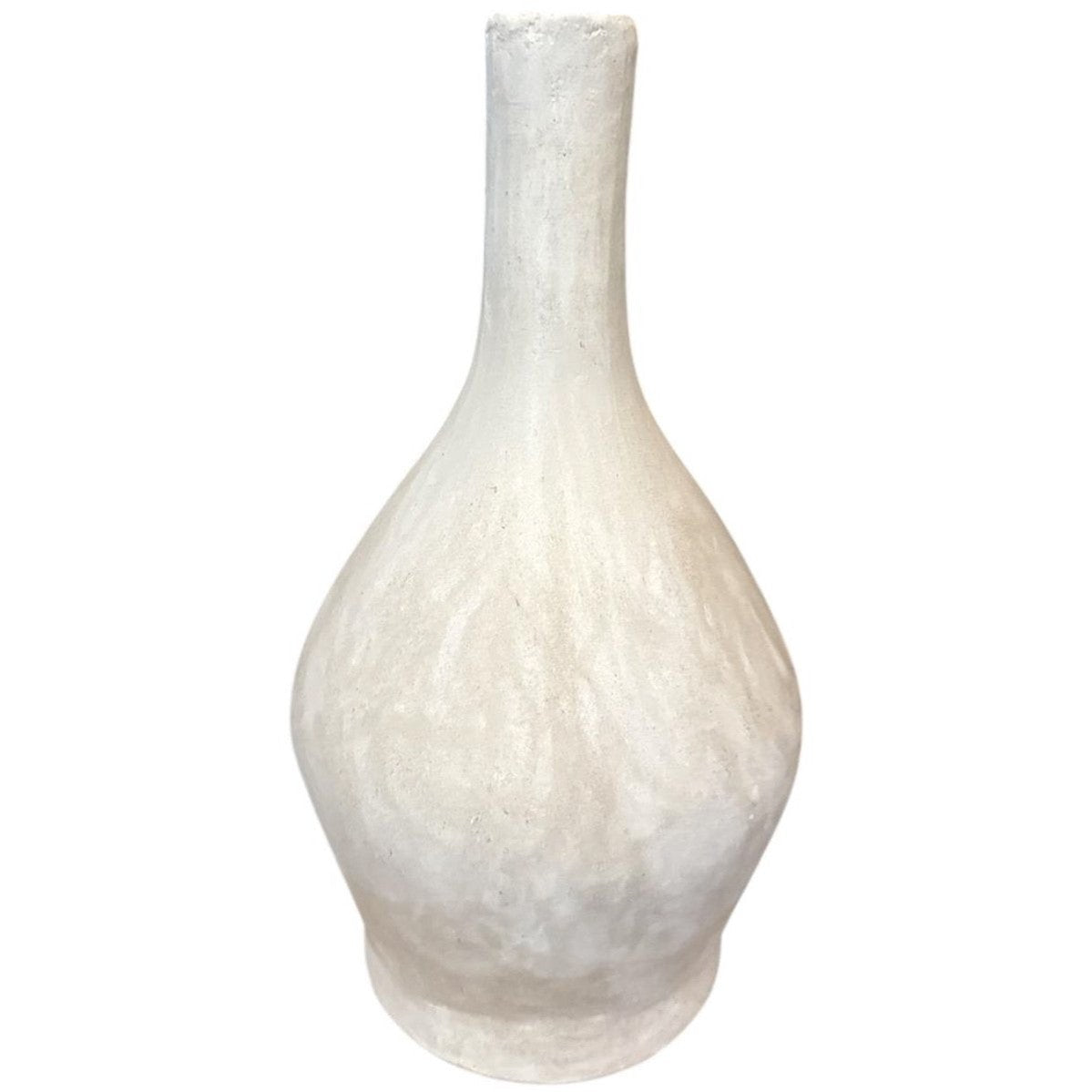 Handgemaakte Witte Keramieken Vaas 32 cm - Mat Aardewerk Vaas - Decoratieve Bloemenvaas - Bloemenhouder -