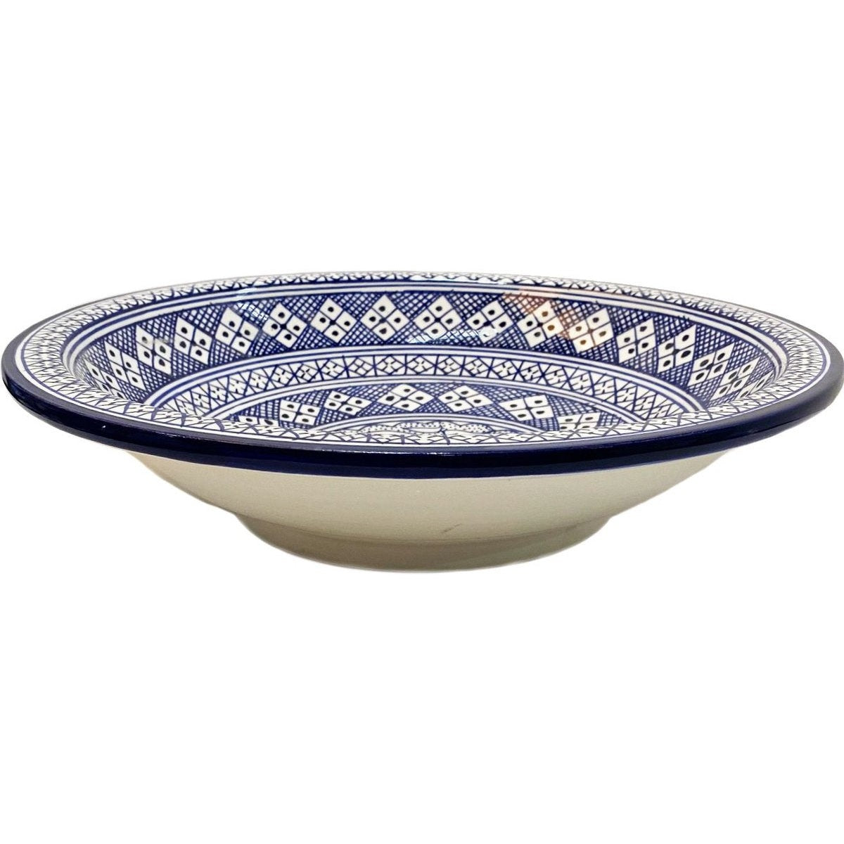 Handgemaakte en handbeschilderde authentieke Marokkaanse keramiek schaal fes Ø35