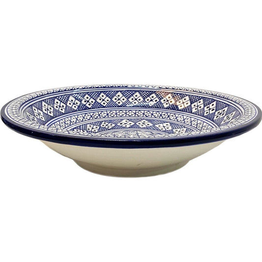 Handgemaakte en handbeschilderde authentieke Marokkaanse keramiek schaal fes Ø35
