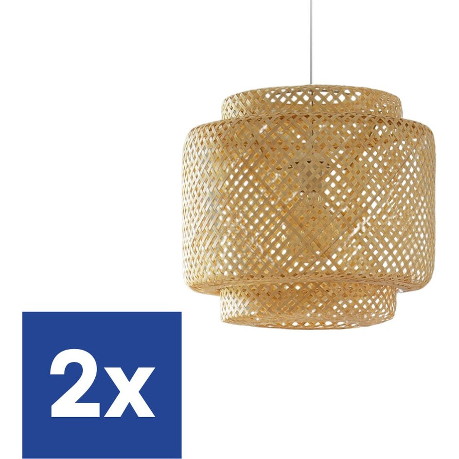 Hanglamp Gevlochten Bamboe - Bohemian style - Ø40 cm - 2 stuks