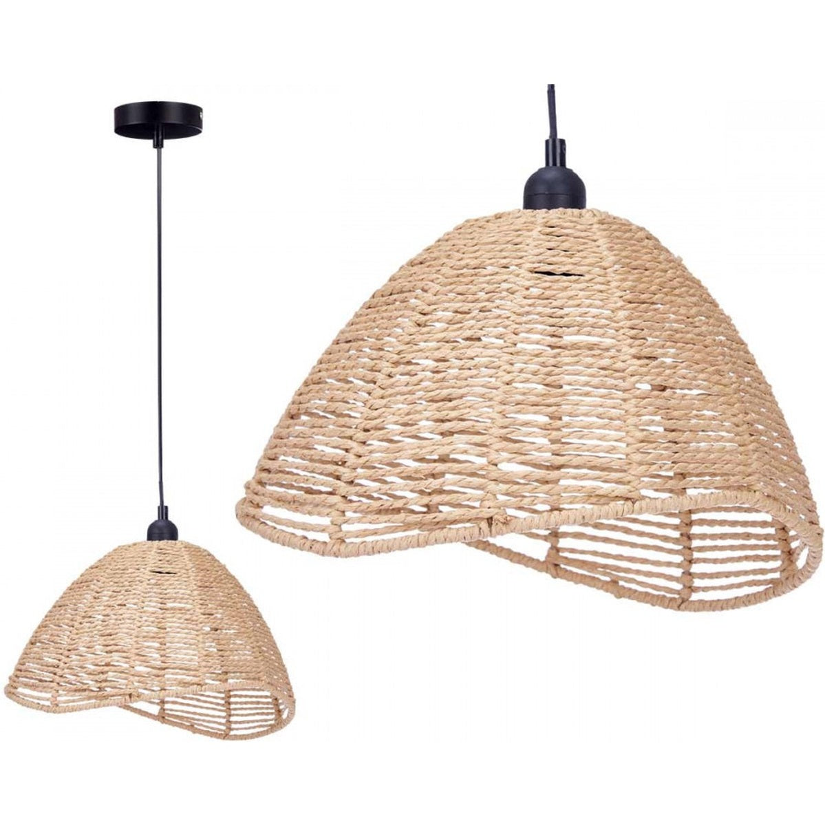 Hanglamp Kegelvorm - Rotan - Naturel - 30x34x20cm - GiftDecor